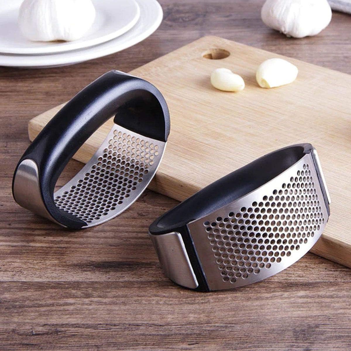 Espremedor Amassador de Alho Inox ABS Ergonômico Multiuso Premium IZEGRIP PRO IZESHOP Espremedor de alho inox multiuso para triturar pimentas castanhas e gengibre