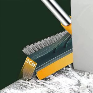 Escova de Limpeza de Chão 2 em 1 V Giratória 120° Cabo Longo Inox Rejunte Banheiro Cozinha IZEPOWER PRO