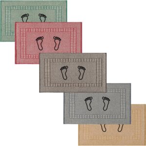 Kit 05 Tapete Banheiro Felpudo 100% Algodão 45x70cm Alto Absorção Premium IZESOFT MAX