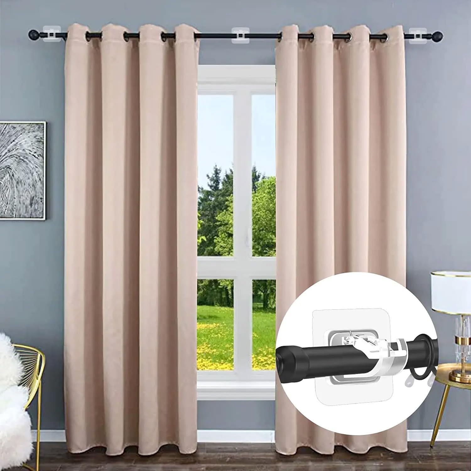 Suporte Gancho Adesivo Varão Cortina Parede Sem Furos 2 Unidades ABS 3kg UltraFix IZEHOOK
