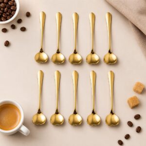 Kit 10 Colheres Douradas Coração Aço Inox 13cm Premium IZEGOLD HEART