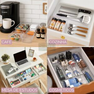 Kit Organizador Modular Gavetas Acrílico Transparente 7 Peças Premium Multiuso IZEBOX PRO Kit Organizador Modular Gavetas Acrílico Transparente 7 Peças Premium Multiuso IZEBOX PRO