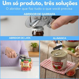 Abridor de Latas 3 em 1 Inox Manual Ergonômico Premium IZECHOP PRO Abridor de Latas 3 em 1 Inox Manual Ergonômico Premium IZECHOP PRO