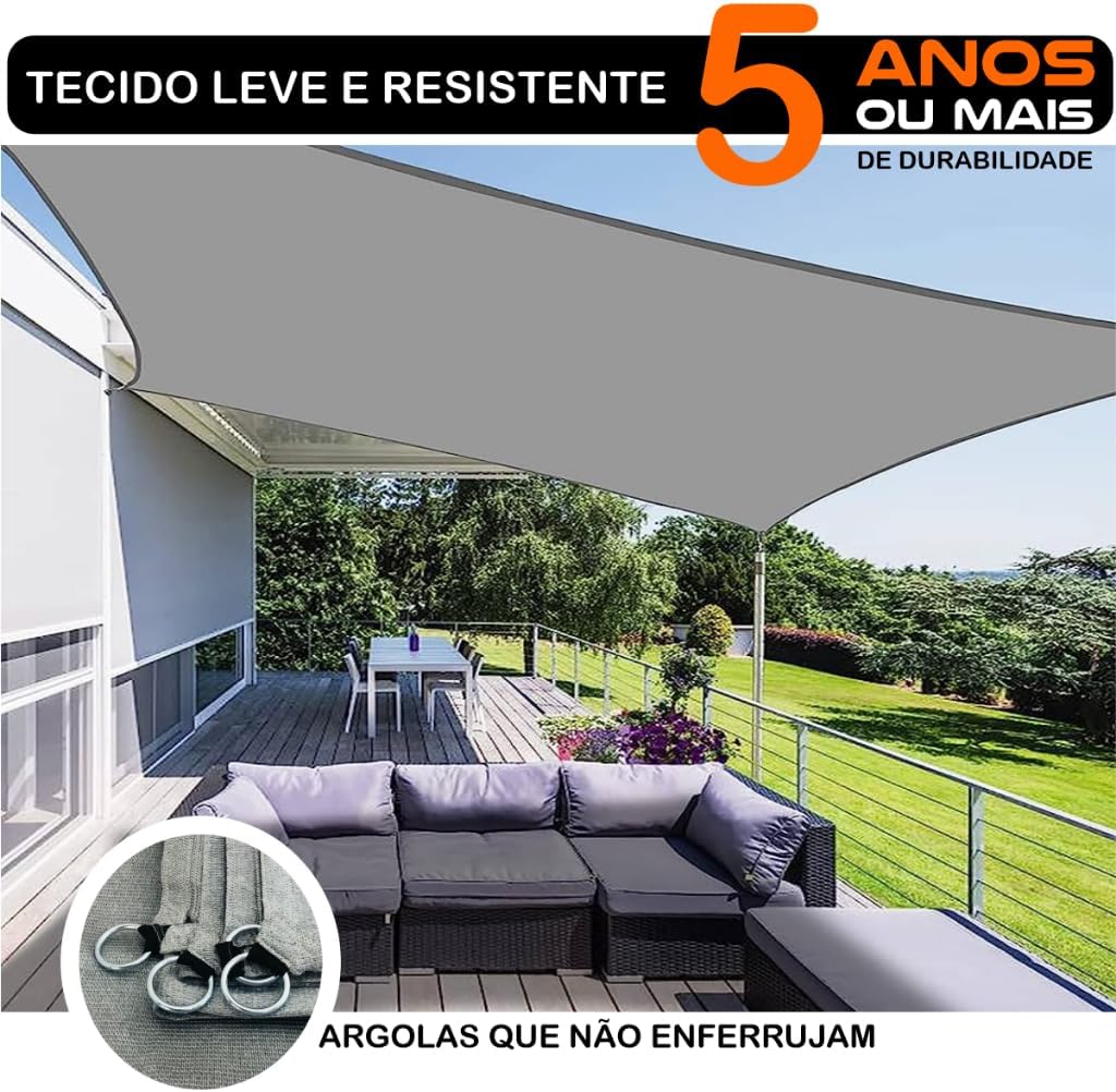 Tela Sombrite 90% 3x2m Polietileno Reforçada Areia/Palha Anti-Calor IZESHADE PRO IZESHOP Tela sombreira 90% cor areia palha para jardim, pergolado e cobertura decorativa