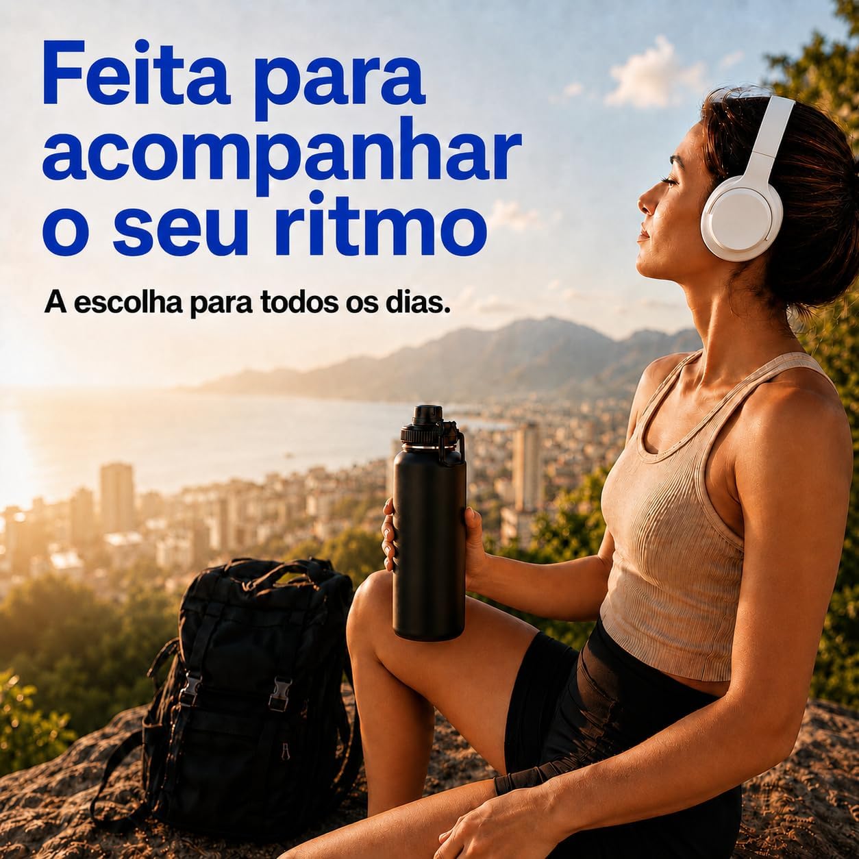 Garrafa Térmica 1L Aço Inox 304 Parede Dupla Antivazamento 24h Alça Articulada IZETHERMO PRO