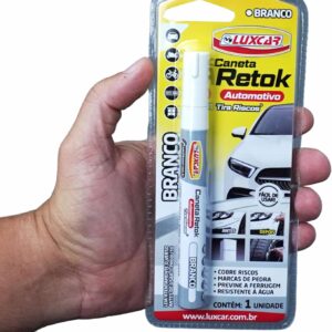Caneta Retok Automotiva Branca Tira Riscos Acabamento Brilho Secagem Rápida IZEPAINT PRO