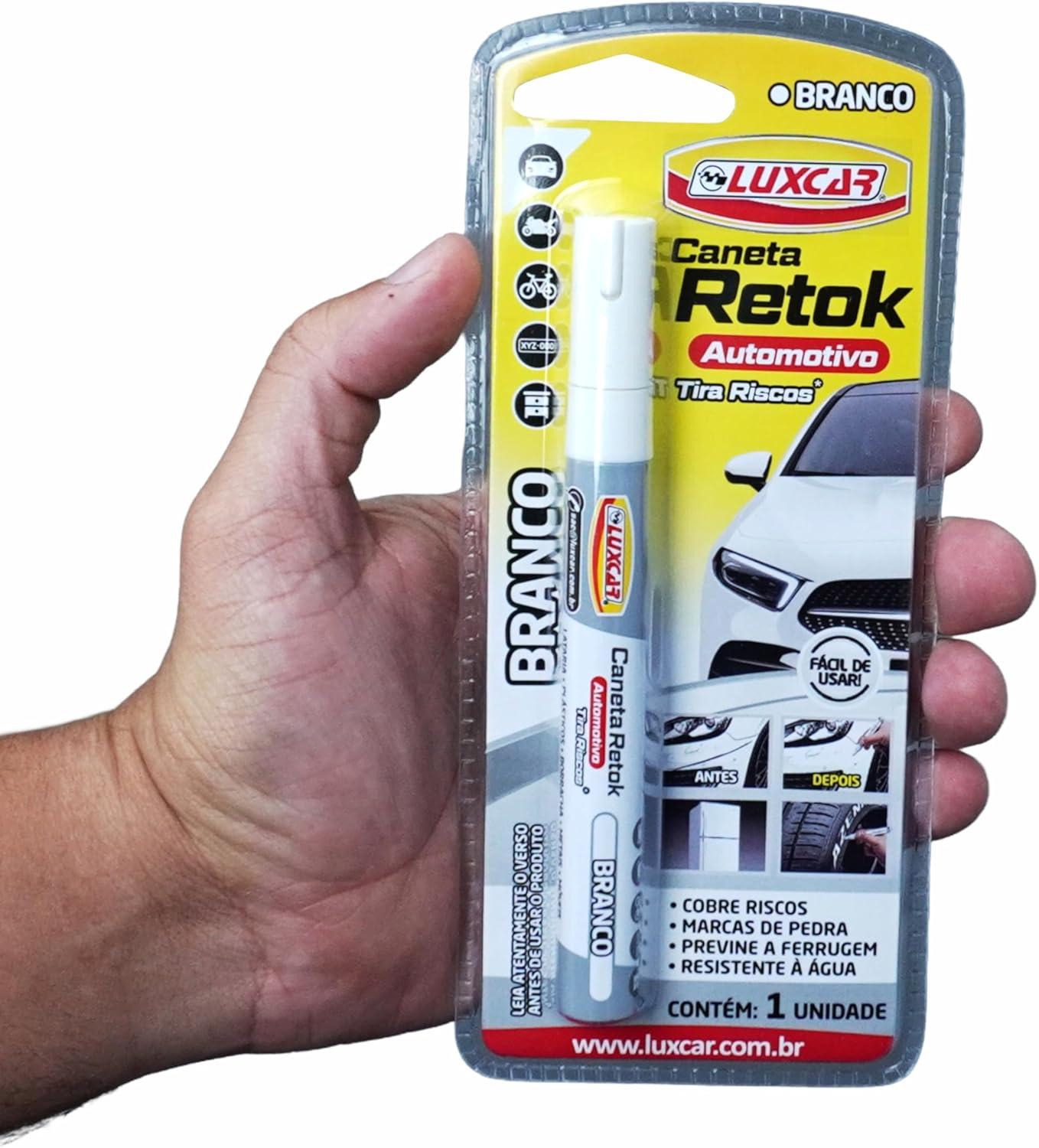 Caneta Retok Automotiva Branca Tira Riscos Acabamento Brilho Secagem Rápida IZEPAINT PRO