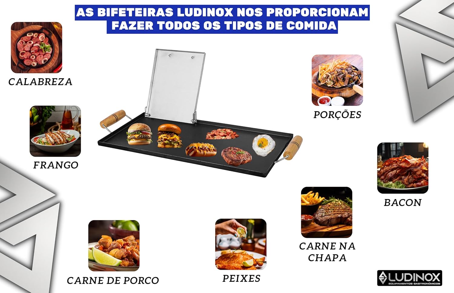 Chapa Bifeteira 60x30 Aço Carbono 2mm Com Prensa Para Fogão Churrasqueira Premium IZEGRILL PRO
