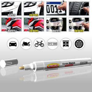 Caneta Retok Automotiva Branca Tira Riscos Acabamento Brilho Secagem Rápida IZEPAINT PRO
