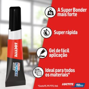 Loctite Super Bonder Power Gel Cola Instantânea Gel Transparente 2g Forte Flexível IZEGRIP PRO