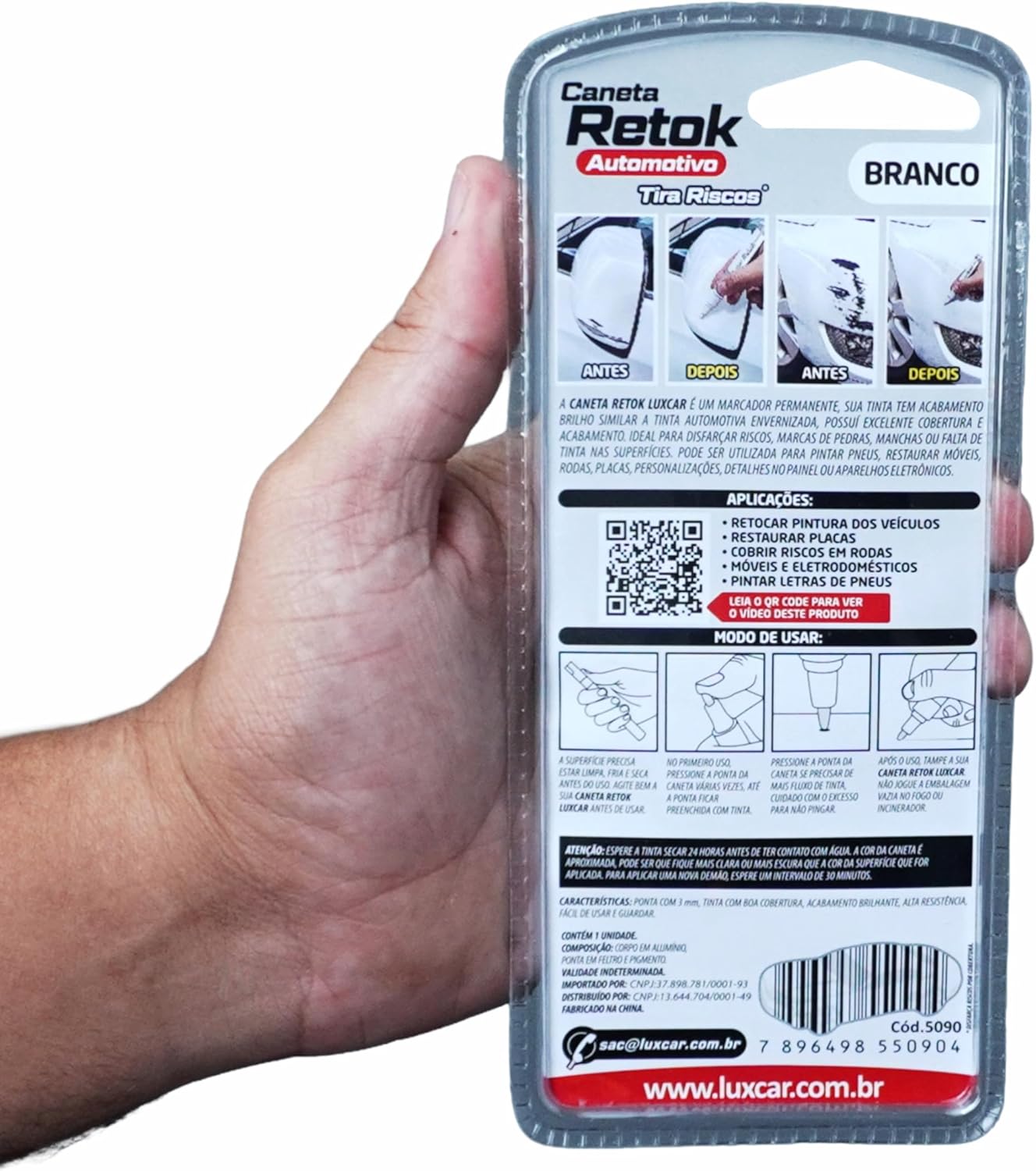 Caneta Retok Automotiva Branca Tira Riscos Acabamento Brilho Secagem Rápida IZEPAINT PRO