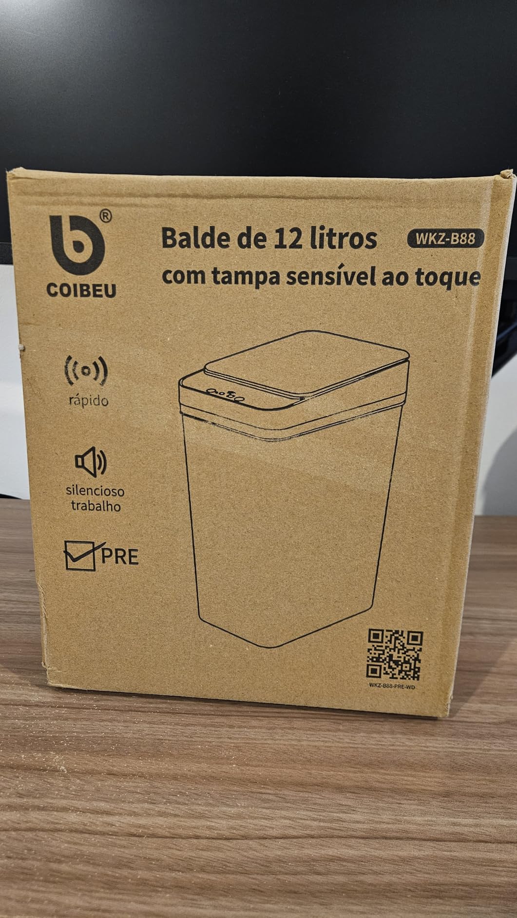 Lixeira Inteligente 12L Sensor Automático Infravermelho Branca Slim Silenciosa IZEHYGEN PRO photo review