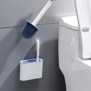 Escova Sanitária de Silicone 2 em 1 com Suporte Adesivo Branco/Preto Compacta Premium IZEWALL PRO IZESHOP