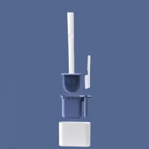 Escova Sanitária de Silicone 2 em 1 com Suporte Adesivo Branco/Preto Compacta Premium IZEWALL PRO IZESHOP