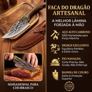 Faca profissional para desossar em aço de alto teor de carbono e aço inoxidável Corte, forjada à mão IZEKNIFE PRO IZESHOP Faca profissional para desossar em aço de alto teor de carbono e aço inoxidável Corte, forjada à mão IZEKNIFE PRO IZESHOP