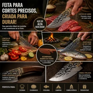 Faca profissional para desossar em aço de alto teor de carbono e aço inoxidável Corte, forjada à mão IZEKNIFE PRO IZESHOP Faca profissional para desossar em aço de alto teor de carbono e aço inoxidável Corte, forjada à mão IZEKNIFE PRO IZESHOP