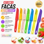 Jogo de 5 Facas Coloridas Inox Premium IZESHARP PRO