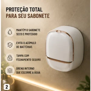 Saboneteira Parede Dupla Adesiva ABS Branco Verde Drenagem Seca IZECLEAN PRO IZESHOP