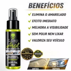 Revitalizador de Farol Líquido 60ml Profissional Remove Fosco Amarelado e Queimado Restauração Rápida IZELIGHT PRO IZESHOP
