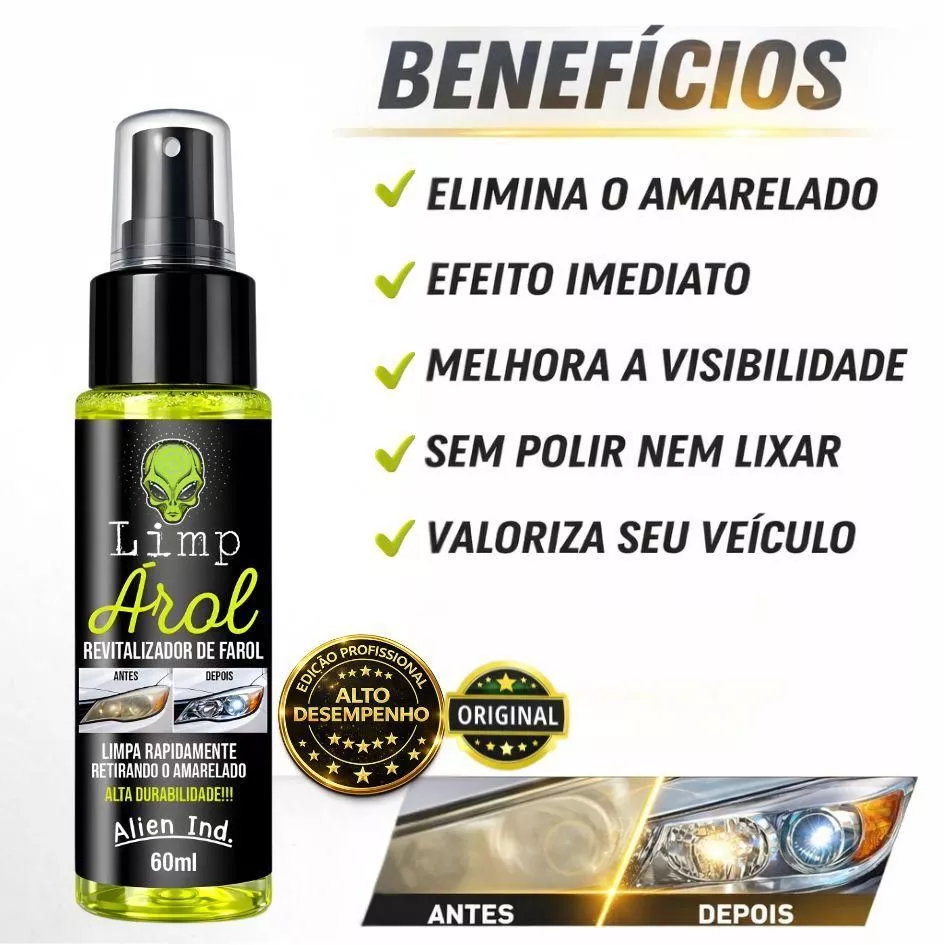 Revitalizador de Farol Líquido 60ml Profissional Remove Fosco Amarelado e Queimado Restauração Rápida IZELIGHT PRO IZESHOP
