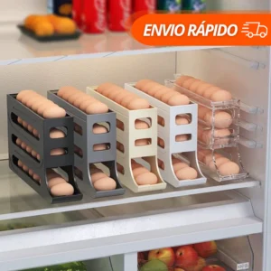 Porta Ovos 4 Andares 30 Unidades Branco Plástico BPA Free Deslizante Automático IZEFRESH PRO IZESHOP