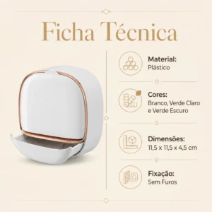 Saboneteira Parede 1 Unidade Adesiva ABS Branca Drenagem Seca IZECLEAN PRO IZESHOP