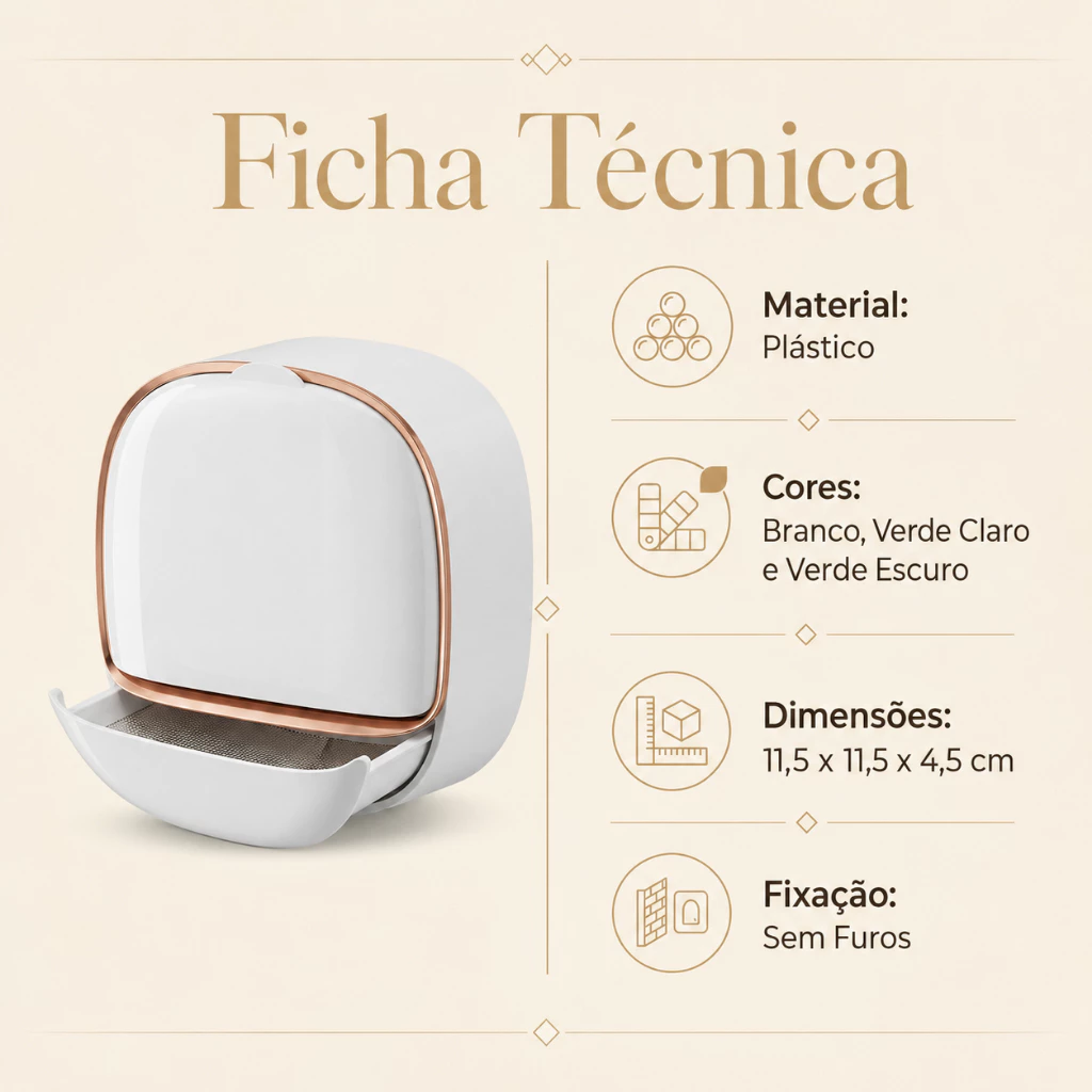 Saboneteira Parede 1 Unidade Adesiva ABS Branca Drenagem Seca IZECLEAN PRO IZESHOP