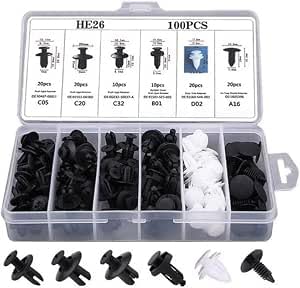 Kit 100 Presilhas Automotivas Universais Plástico Resistentes Reposição Para-choque Porta Parabarro IZECLIP PRO