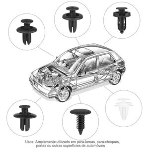 Kit 100 Presilhas Automotivas Universais Plástico Resistentes Reposição Para-choque Porta Parabarro IZECLIP PRO