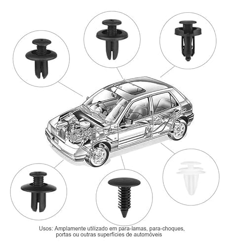 Kit 100 Presilhas Automotivas Universais Plástico Resistentes Reposição Para-choque Porta Parabarro IZECLIP PRO