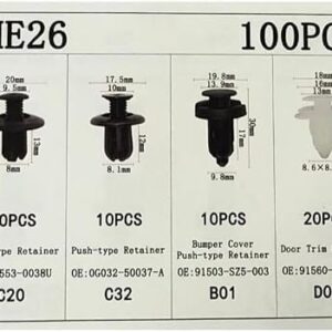 Kit 100 Presilhas Automotivas Universais Plástico Resistentes Reposição Para-choque Porta Parabarro IZECLIP PRO