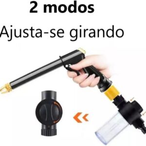 Esguicho para Mangueira com Ducha, 6 Formas de Jato, Bico de Alta Pressão e Reservatório para Espuma, Jardinagem e Carro IZEWASH