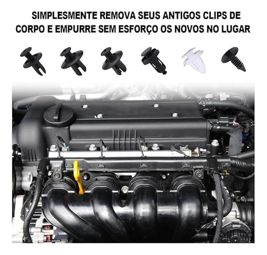 Kit 100 Presilhas Automotivas Universais Plástico Resistentes Reposição Para-choque Porta Parabarro IZECLIP PRO