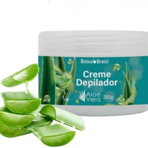 Creme Depilatório Botica Brasil com Aloe Vera 250 g, ação em até 15 minutos, dermatologicamente testado para pernas, axilas e virilha