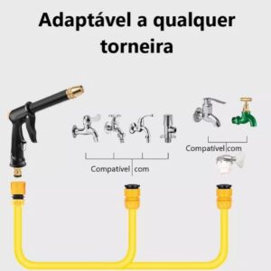 Esguicho para Mangueira com Ducha, 6 Formas de Jato, Bico de Alta Pressão e Reservatório para Espuma, Jardinagem e Carro IZEWASH