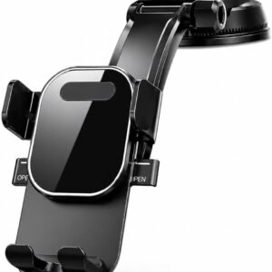 Suporte Veicular para Celular e GPS com Ventosa de Alta Sucção, Trava Automática, Antivibração e Ajuste de Ângulo para Painel ou Para-brisa IZEROAD FLEX