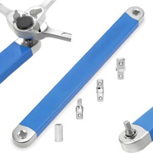 Chave de Extensão Catraca 39cm Aço Cromado 4 Adaptadores 1/4 3/8 1/2 Reforçada IZECRANK PRO