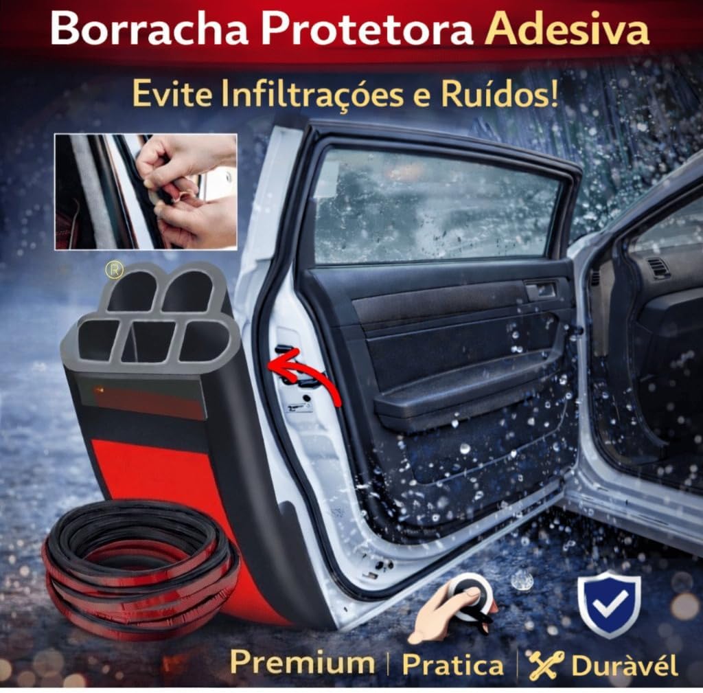 Fita de Vedação Automotiva em Espuma Anti-Ruído, Flexível e Impermeável, 20 m, para Portas e Porta-Malas IZERoad Comfort