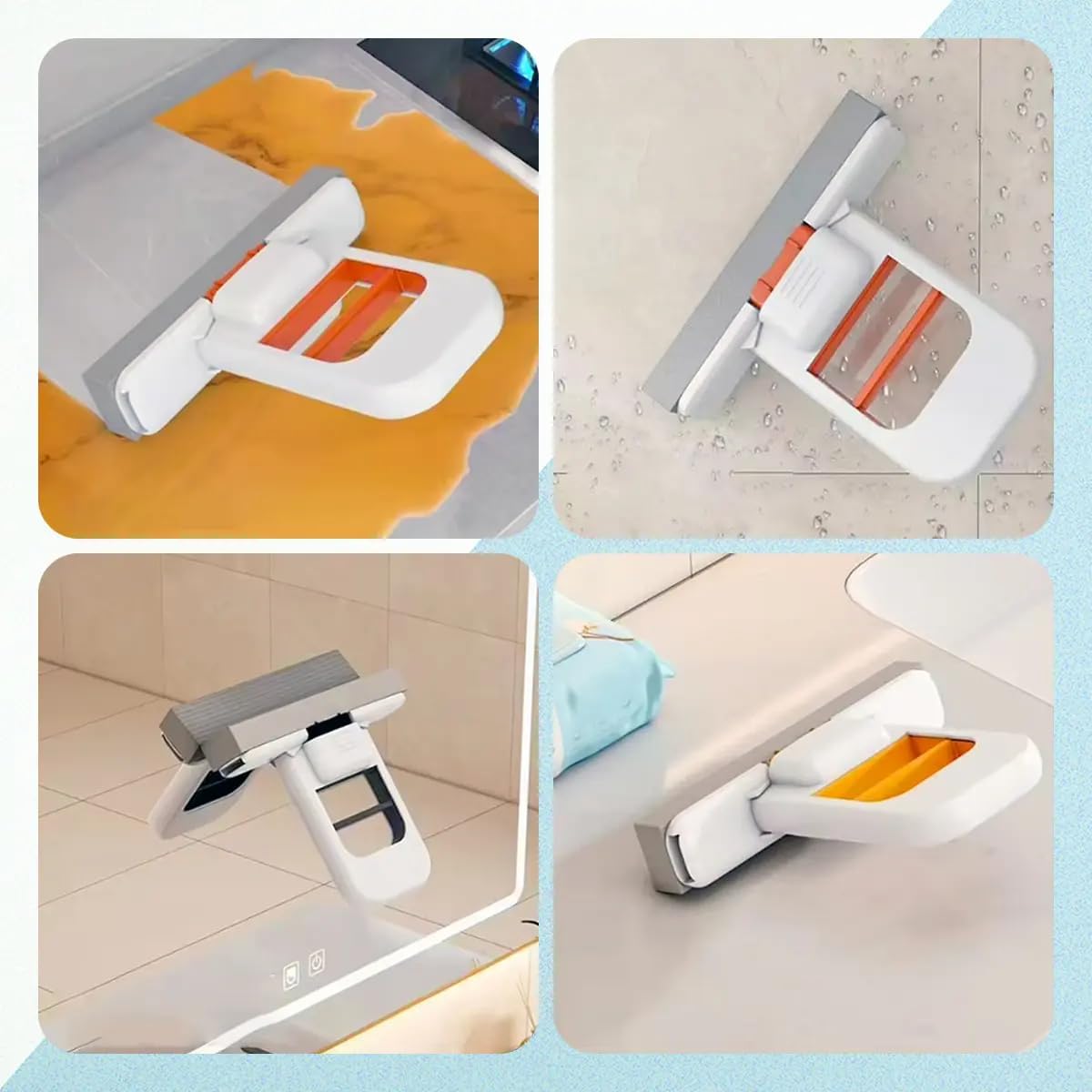 Mini Mop Absorvente Portátil PVA com Auto-Torção, 15 cm, para Pia, Vidros e Espelhos IZE CLEAN