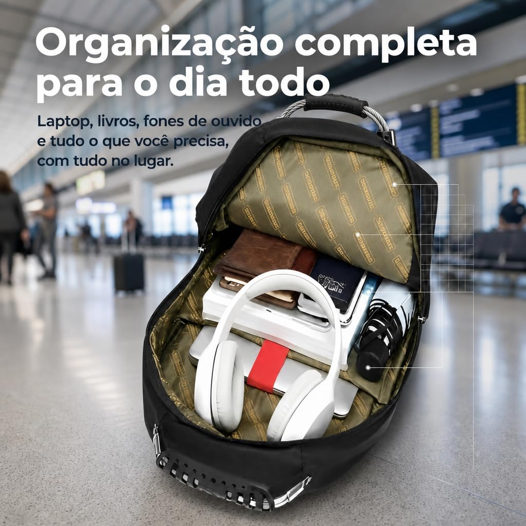 Mochila Unisex Impermeável Notebook 15,6" Reforçada Multiuso IZEPACK PRO IZESHOP Mochila multiuso reforçada IZEPACK PRO para trabalho estudos e viagens