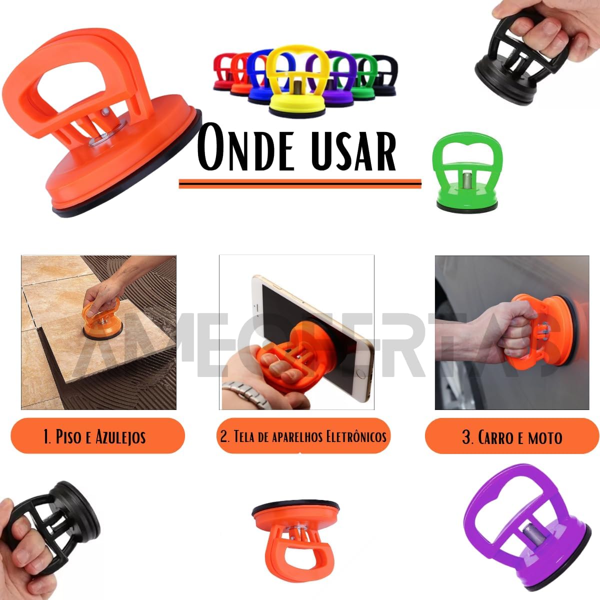 Ventosa Extratora de Amassados Portátil com Dupla Sucção e Alça Reforçada, sem Danos à Pintura para Carro, Moto e Caminhão IZECRAFT AUTO IZESHOP Kit extrator de amassados para carro, moto e caminhão com uso versátil