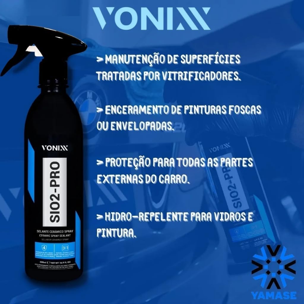 Manutenção Vitrificador SiO2-Pro 500ml Proteção Hidrorrepelente Toque Aveludado IZEGUARD PRO