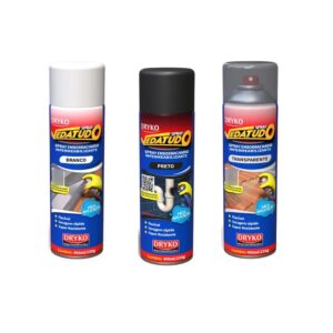 Dryko Spray Impermeabilizante Vedatudo Preto 400ml Borracha Líquida Antivazamento Secagem Rápida IZEPROTECT MAX