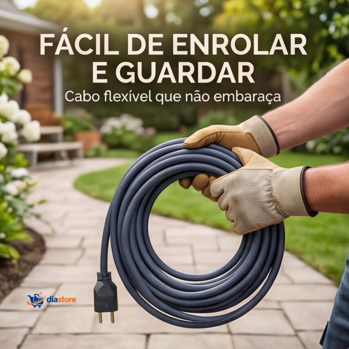 Extensão Elétrica Profissional 30m Reforçada Cabo PP 10A Bivolt 127/220V Alta Resistência IZEPOWER MAX