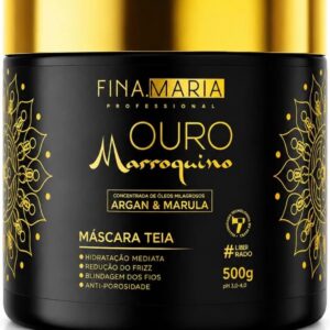 Máscara Capilar Ouro Marroquino Professional Teia com Óleos de Argan e Marula, Hidratação, Brilho e Controle do Frizz, 500 g IZECARE