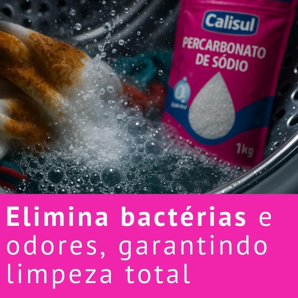Percarbonato de Sódio 1 kg 100% Puro, Sem Cloro e Biodegradável, Tira Manchas para Roupas e Limpeza da Casa IZE CLEAN