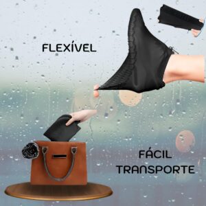Capa de Chuva para Sapato Silicone Impermeável Ajustável 37-44 Moto Premium IZEWET PRO Capa de Chuva para Sapato Silicone Impermeável Ajustável 37-44 Moto Premium IZEWET PRO