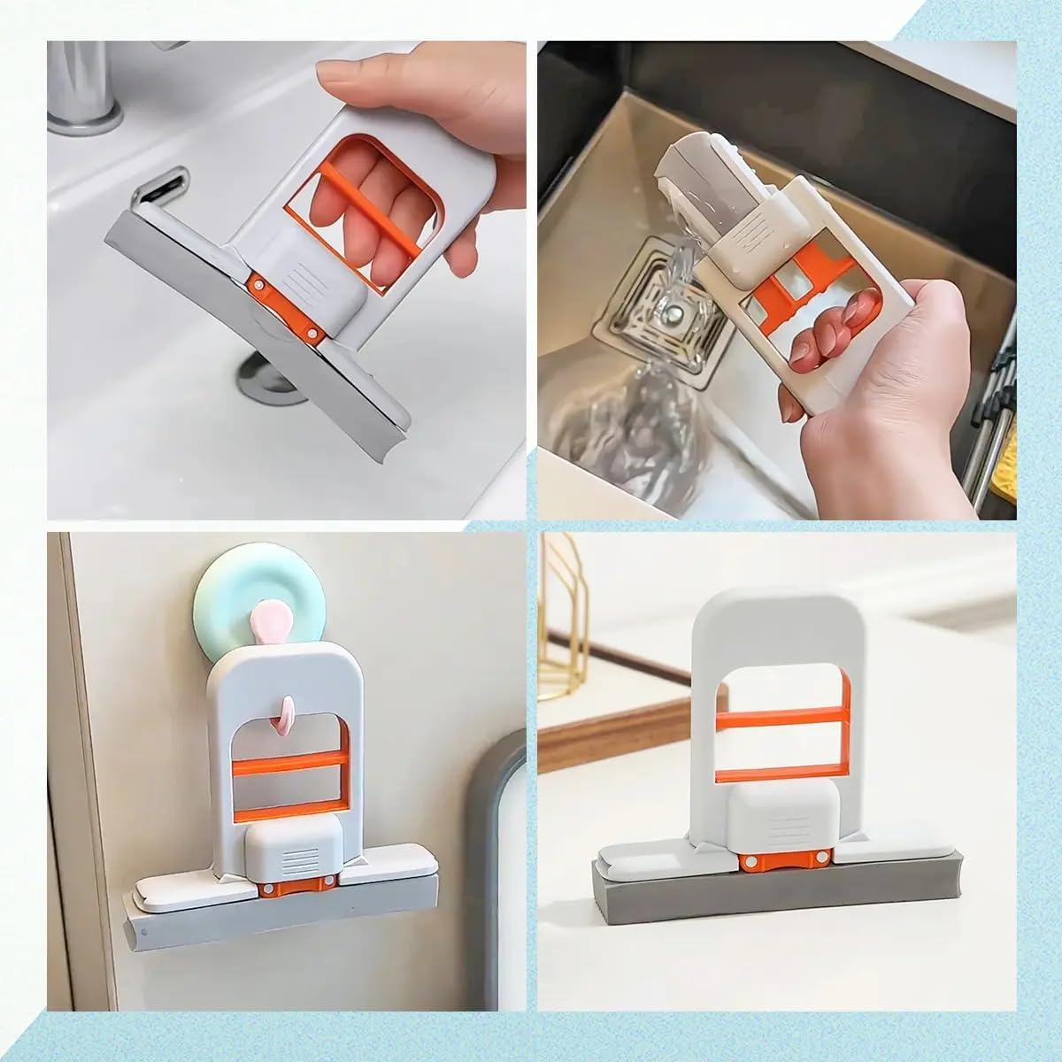 Mini Mop Absorvente Portátil PVA com Auto-Torção, 15 cm, para Pia, Vidros e Espelhos IZE CLEAN