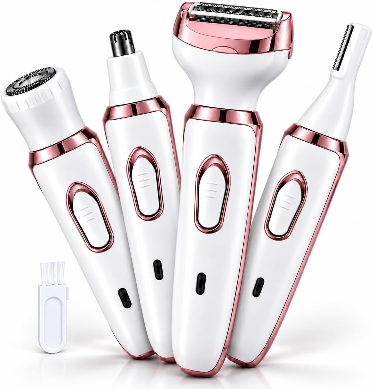 Depilador Elétrico Feminino 4 em 1 Recarregável USB Sem Fio com 4 Cabeças em Aço Inoxidável para Rosto e Corpo IZECARE