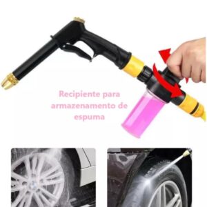 Esguicho para Mangueira com Ducha, 6 Formas de Jato, Bico de Alta Pressão e Reservatório para Espuma, Jardinagem e Carro IZEWASH